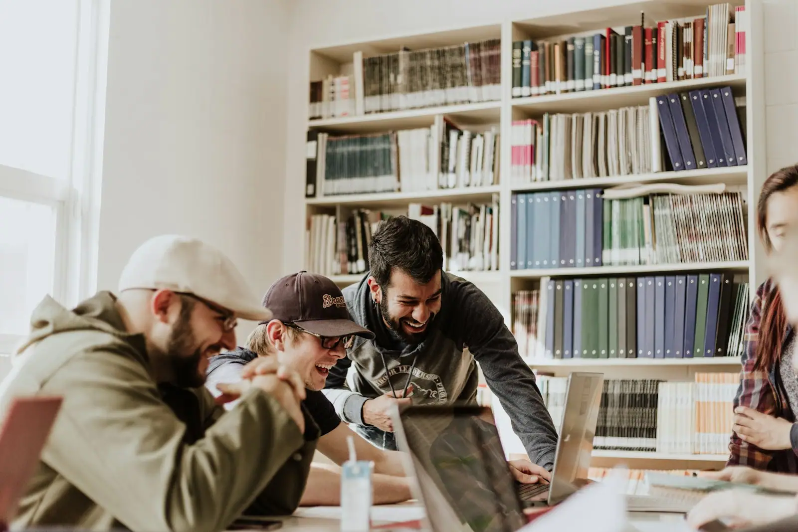 Instructor-led technology training session with a small group